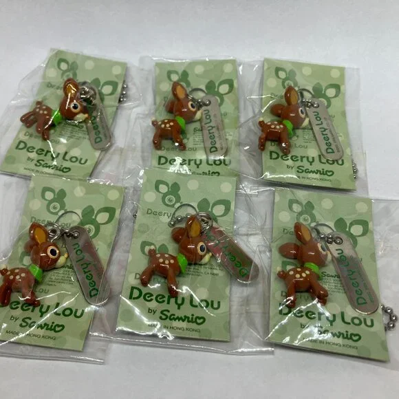 Lot of 6 New in Package Deery Lou 2006 Sanrio Mini Figure Charm - Picture 1 of 2